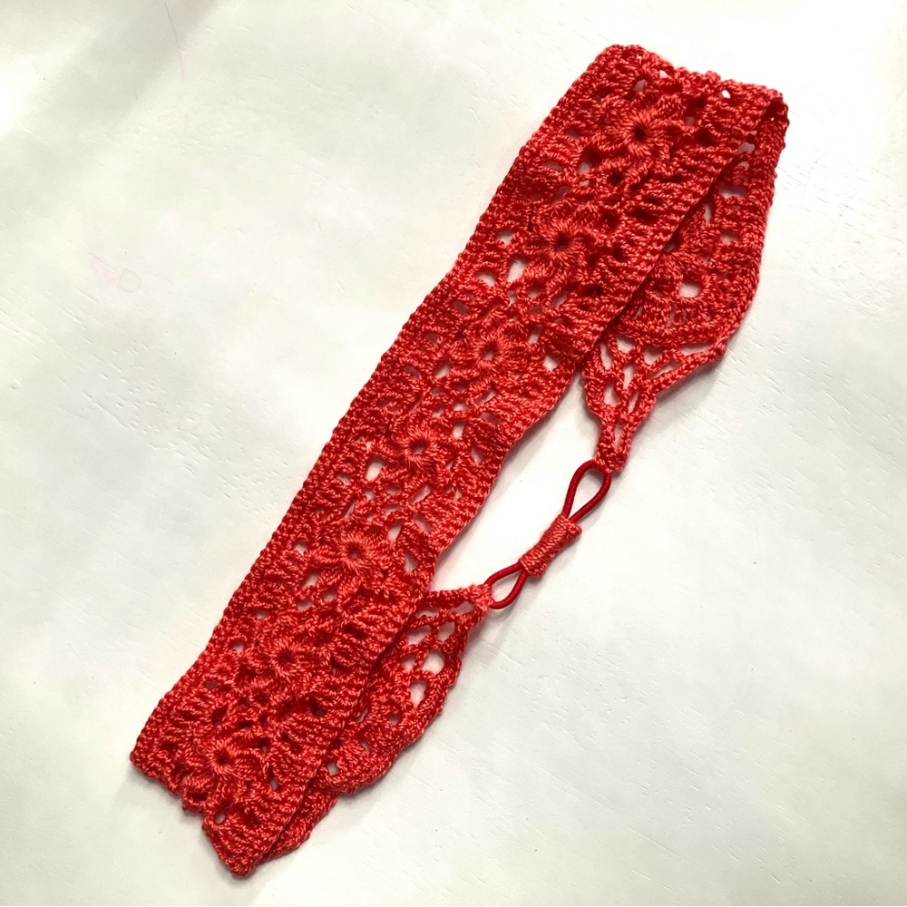 Dark pink Crochet Lace Headband